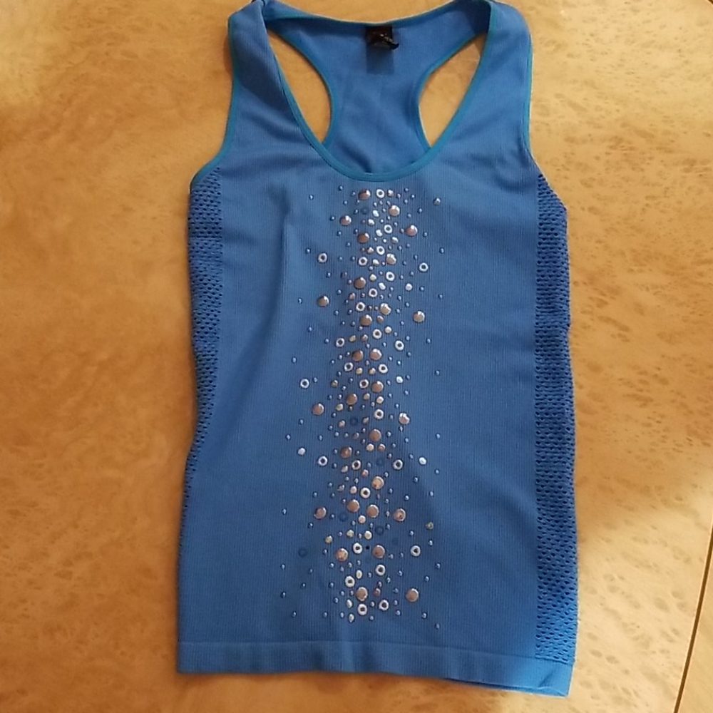 Womans sport tank top, blue, M